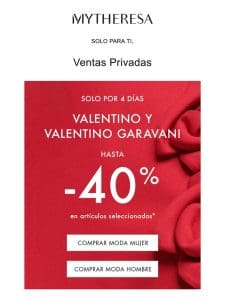 Solo para ti: hasta -40% en Valentino y Valentino Garavani