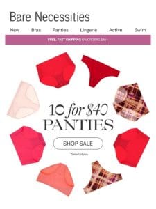 Special Offer: Just $40 For 10 Panties!