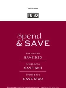 Spend & Save Online Now