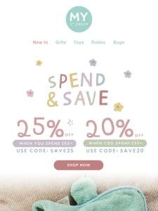 Spend & Save Sunday! Take 25% off