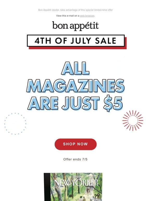 Stars， Stripes and Savings: Last Chance for $5 Magazines