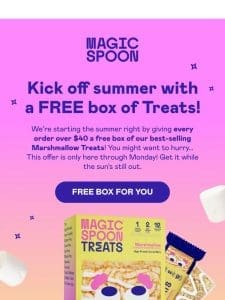 Start the long weekend with FREE Treats! ?