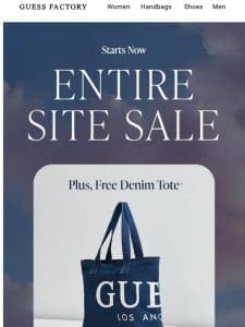 Starts Now: Entire Site Sale