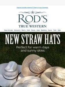 Stay Cool This Summer with a New Western Straw Hat