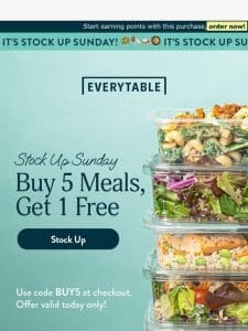 Stock Up Sunday – Buy 5， Get 1 Free