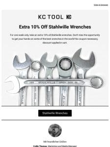 Stock Up on Stahlwille Wrenches with 10% Off – Shop Now!