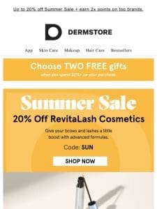 Stock up for summer: 20% off Revitalash Cosmetics