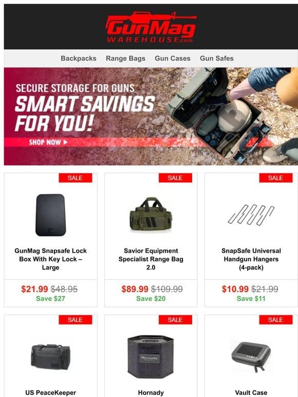 Store Your Gear! | GunMag Snapsafe Lock Box for $22