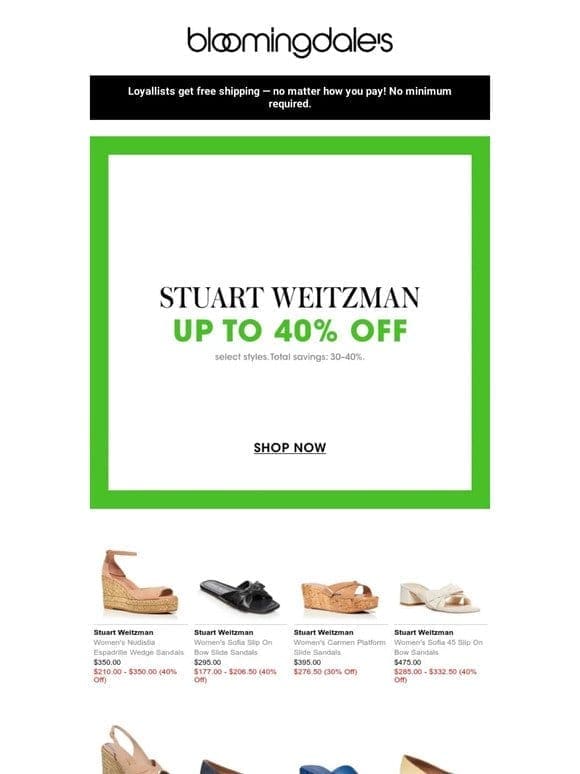 Stuart Weitzman: Up to 40% off