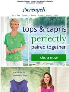 Summer Capris & Tops ~ Pick Your Fashion & Style ~ Shop Now