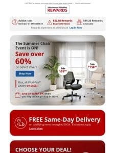 Summer ? Event is on! Save over 60% on select chairs