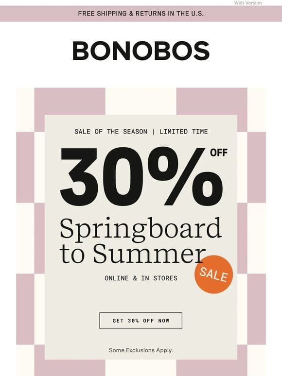 Summer Sale | 30% Off Almost Everything