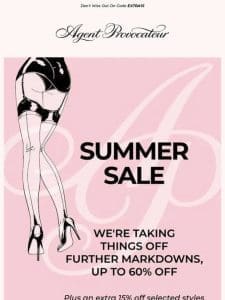 Summer Sale | Further Markdowns， Now Live