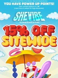 Summer Sale! ?? SAVE 15% SITEWIDE At SheVibe!