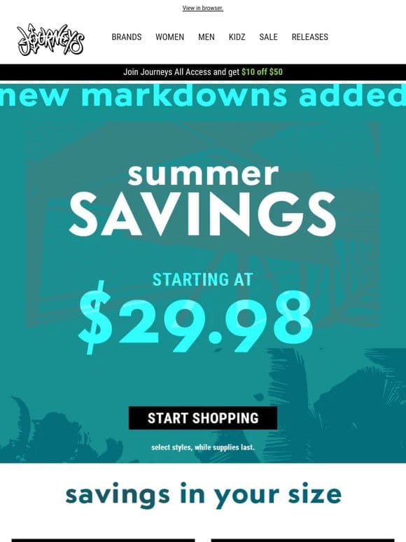 ? Summer Savings: Starting @ $29.98!