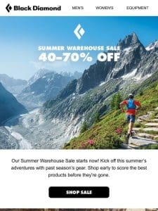 Summer Warehouse SALE: 40-70% off