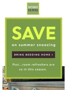 Summer bedding savings ?