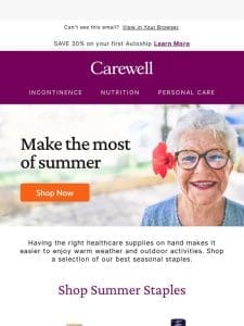 Summer supplies for stress-free caregiving