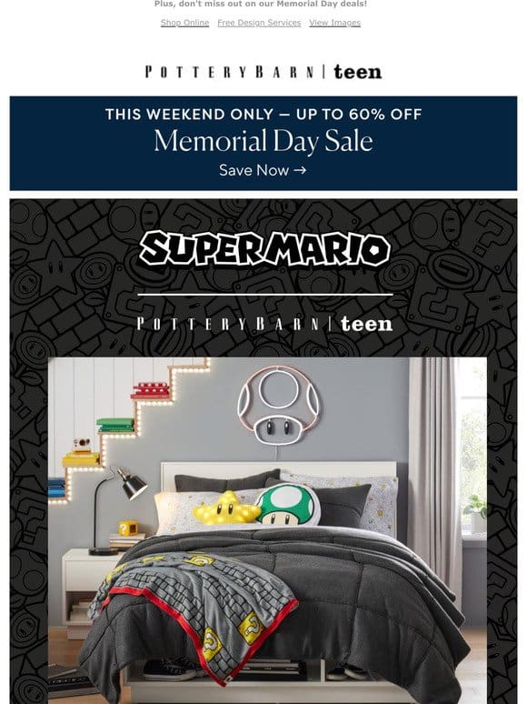 Super Mario? x Pottery Barn Teen ?