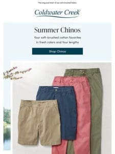 Super-Soft Chinos， Now in Summer Lengths