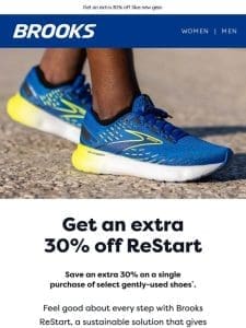 Sustainability + Savings = Brooks ReStart