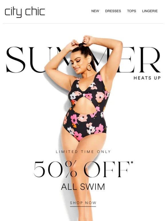 Swim On Show With 50% Off* All Swimwear