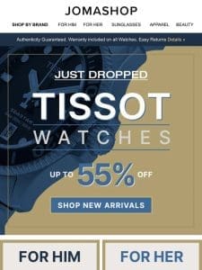 TISSOT WATCHES ? NEW ARRIVALS (55% OFF)