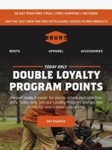 TODAY ONLY: 2x Loyalty Points