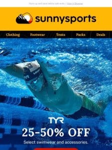TYR Deals: 25-50% OFF Swimwear and Accessories!