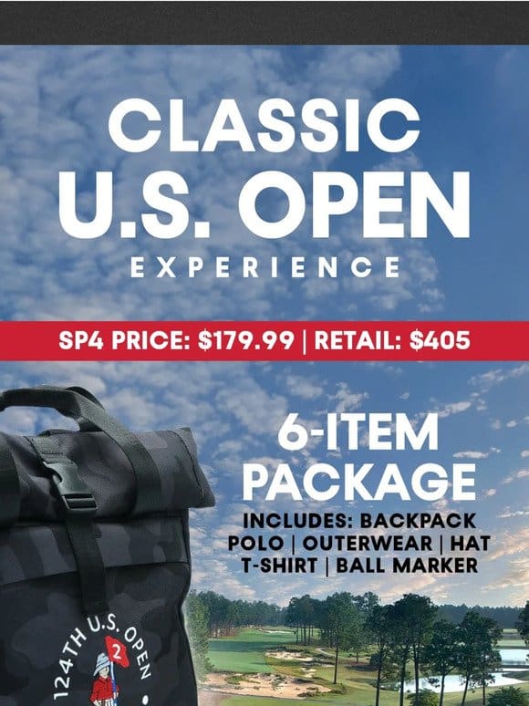 The 6-Item U.S. Open Package.