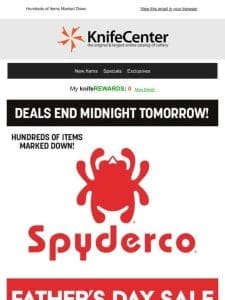The Dad’s Day Spyderco Sale – Ends Tomorrow!