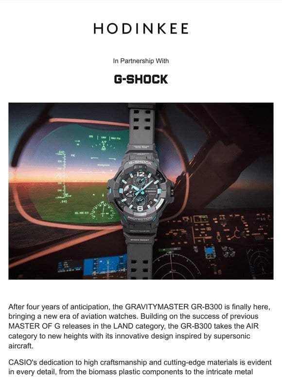 The G-SHOCK GRAVITYMASTER GR-B300: Finding New Horizons