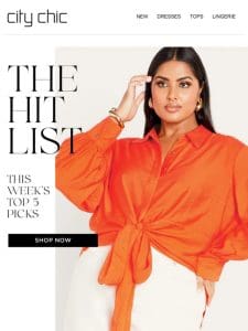 The Hit List: This Week’s Top 5 + 40% Off* Sitewide