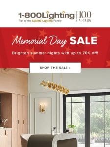 The Memorial Day Sale is Here! | Save up to 70% now