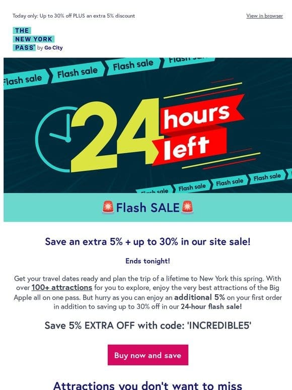 ? ? The New York Pass Flash SALE – Hurry while offers last!? ?