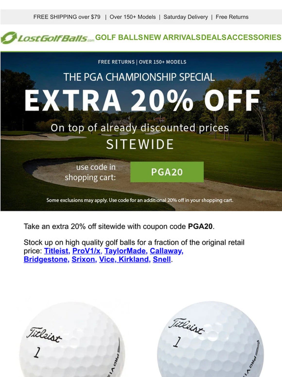 The PGA Extra 20% Off Sitewide Exclusive Offer