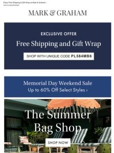 ?? The Summer Bag Shop + Up to 60% Off The Memorial Day Sale?