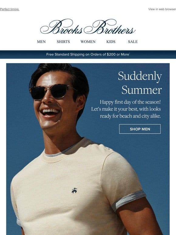 The first day of summer & a 2-for-$99 polo/shorts sale!