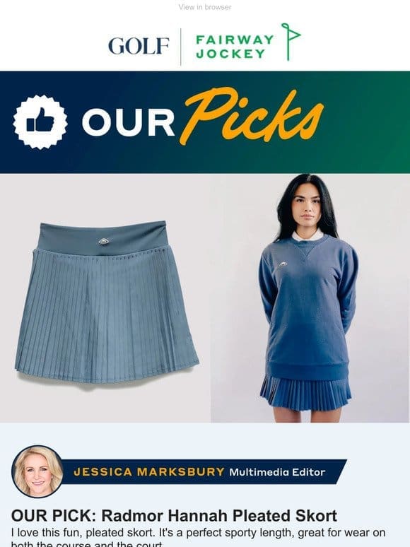 This pleated skort is perfect for golf