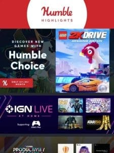 This week at Humble: IGN Live at Home， and more!
