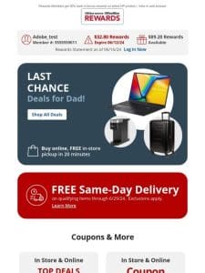 Today’s the day! Last-minute Father’s Day DEALS!