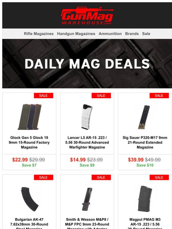 Top Quality Magazines Are Right Here! | Glock Gen 5 Glock 19 15rd Mag for $23