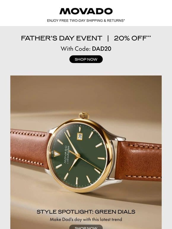 Trending Green Dials， now 20% off