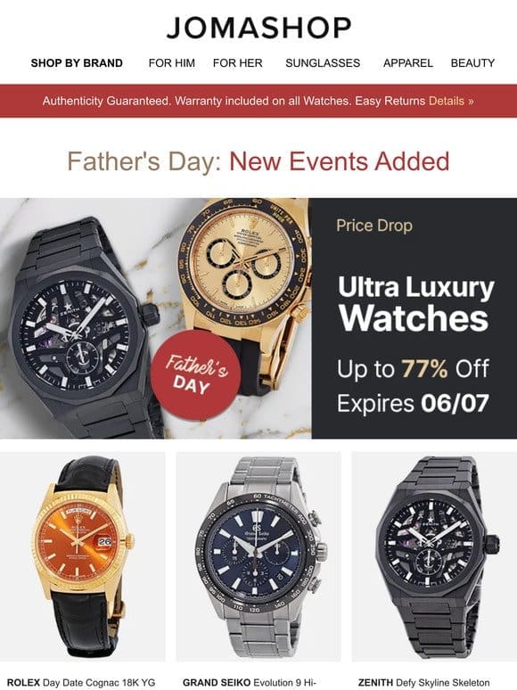 ULTRA LUXURY WATCHES ? FRAGRANCE PRICE DROP ?? MONTBLANC ? OMEGA ? ORIENT ? MEN’S JEWELRY ? & MORE