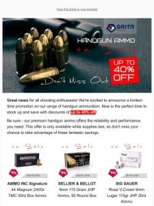 ?Up To 40% OFF: Handgun Ammo on Sale