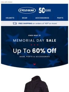 Up To 60% Off During The Memorial Day Sale