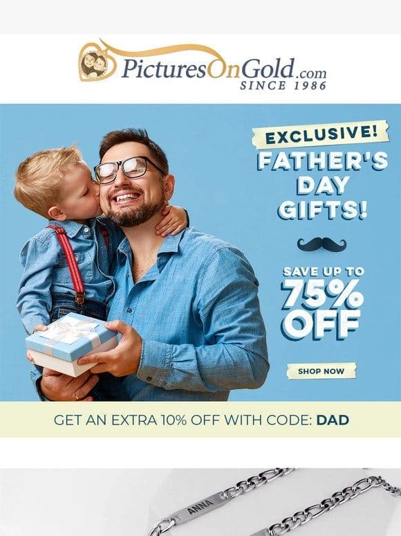 Up To 75% Off Personalzsed Father’s Day Gifts!