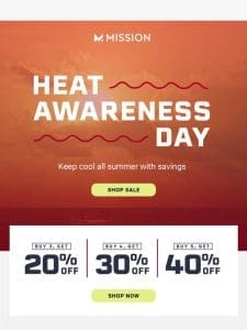 Up to 40% Off Cooling Gear for Summer Safety