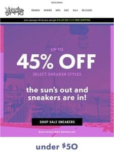 Up to 45% OFF Select Sneaker Styles