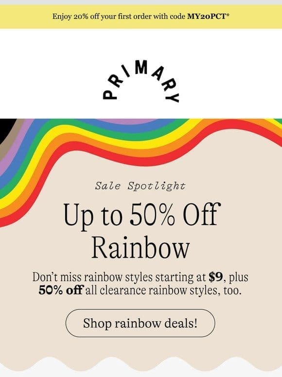 Up to 50% OFF Rainbow Styles for Summer